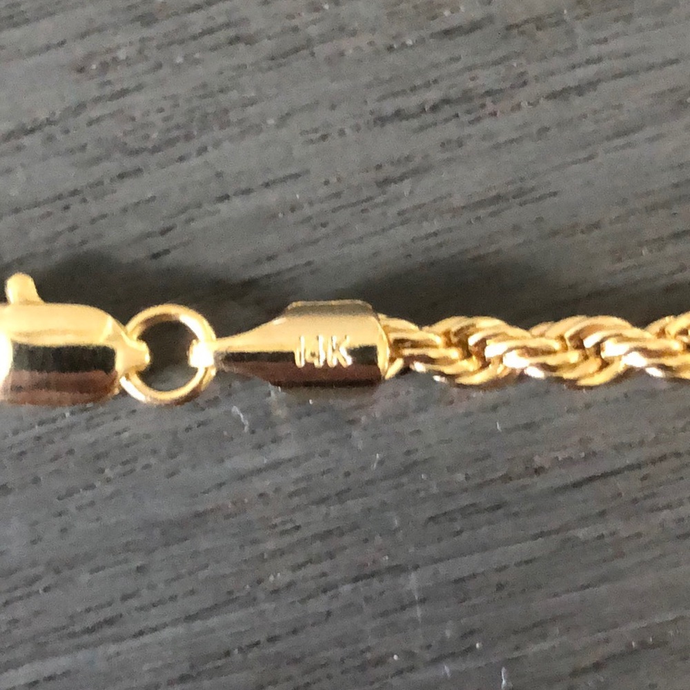 Gold Rope Chain 14k Stamped - Picture 3 of 4